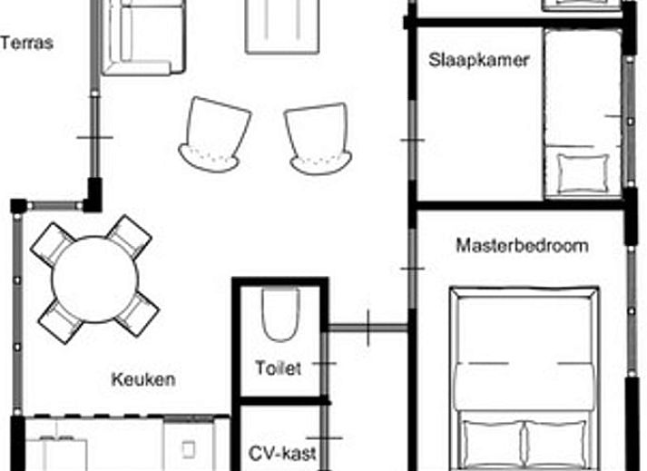 Gezellig gedekte tafel op het terras van Vakantiehuisje in Winterswijk, Achterhoek.