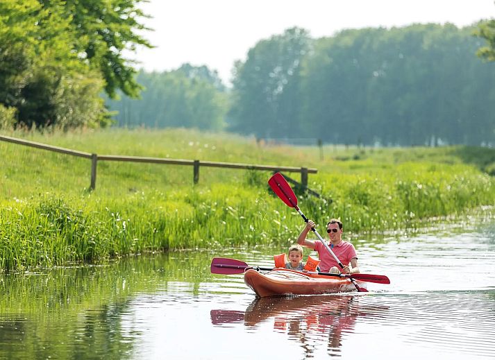 Geniessen Sie die ruhige Natur rund um die Ferienvilla Boslodge 2 mit Sauna in Kotten, Achterhoek, Gelderland bei Sonnenuntergang.