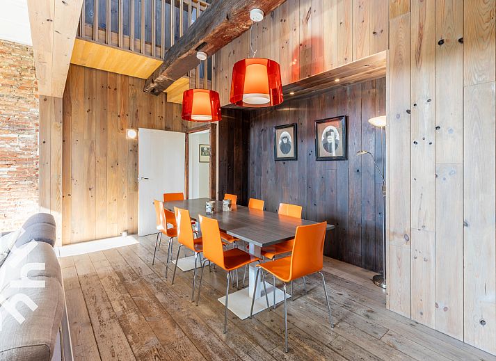 Stylish dining room in vacation home DG303, Halle, Achterhoek, with wooden interior