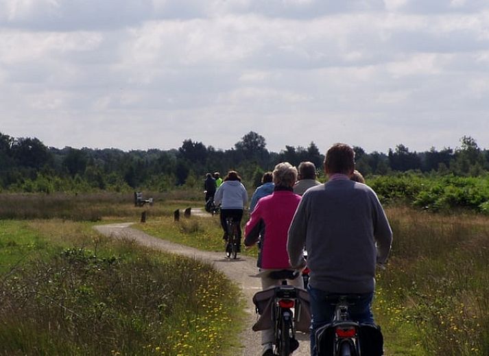 Moderne Kueche im Ferienhaus in Ruurlo mit Esstisch aus Holz in Achterhoek, Gelderland.