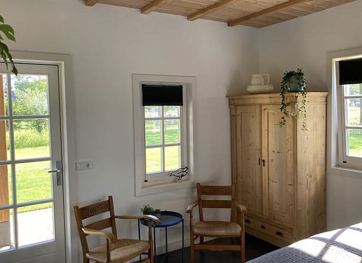 Cottage in Westendorp, a charming bed and breakfast in Achterhoek, Gelderland, with grazing cows in the green yard.