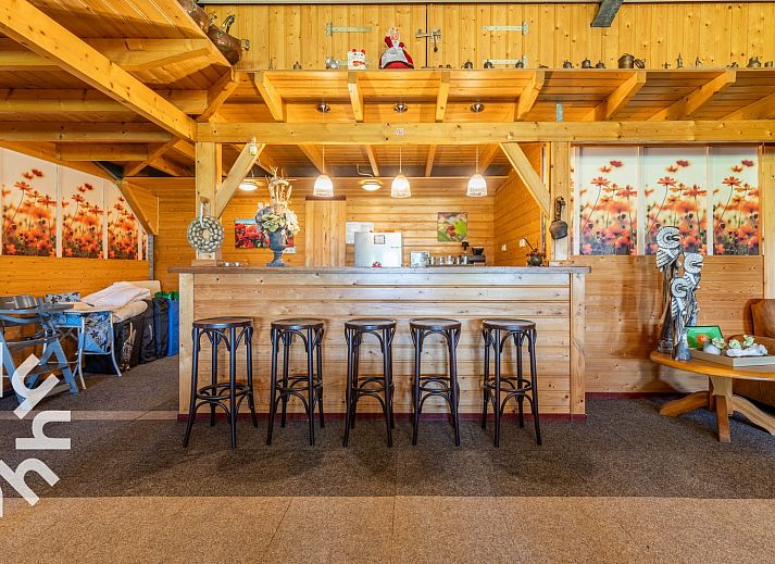 Cozy bar in DG168 vacation home, Aalten, Achterhoek with wooden interior.