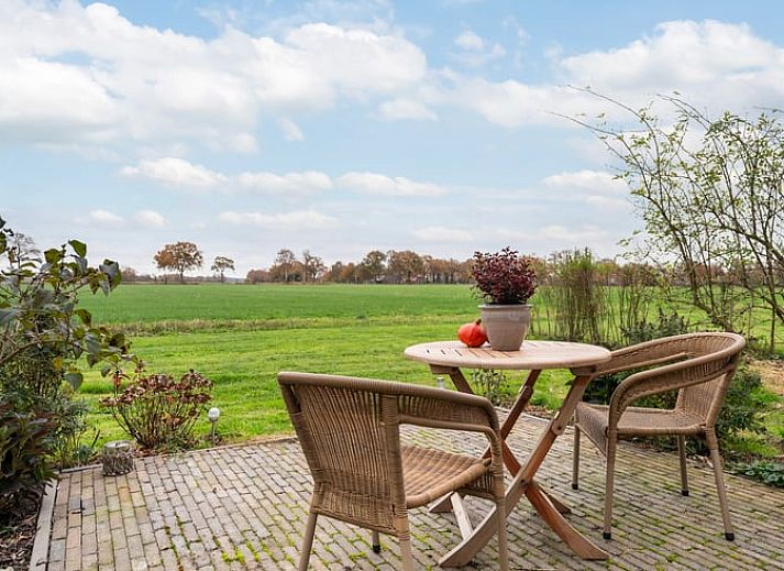 Cozy interior of Holiday cottage in Laren, Achterhoek, with wooden interior and spacious living room in Gelderland.