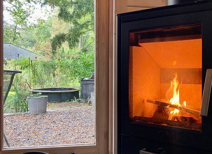 View of the garden from Holiday home in Lochem, Achterhoek, with green surroundings.