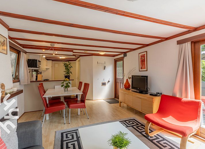 Binnenruimte met tv in DG1545 vakantiehuis, Lochem, Achterhoek, Gelderland.