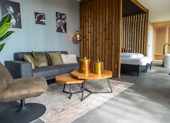 Chalet in Lochem with wooden exterior in the green surroundings of Achterhoek, Gelderland.