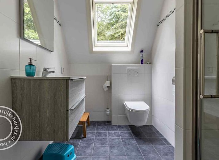 Ferienhaus in Harfsen, umgeben von bluehenden Rhododendren, Achterhoek, Gelderland.