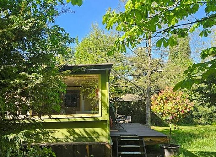 Entspannen Sie sich im Garten des Ferienhauses in Harfsen, Gelderland, mit Jacuzzi und rustikaler Umgebung in der Region Achterhoek.