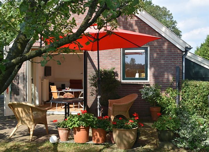 Binnenruimte van Vakantiehuis in Wichmond met uitzicht op de groene omgeving in de Achterhoek, Gelderland.