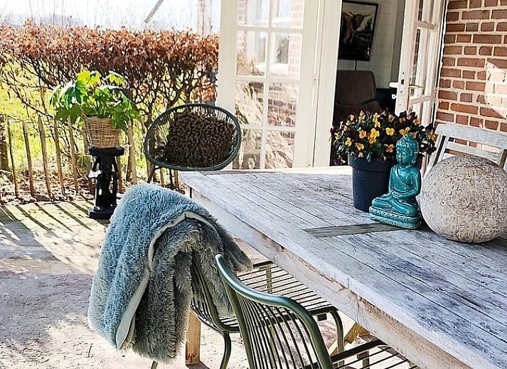 Geniessen Sie die Ruhe auf der Terrasse des Ferienhauses in Geesteren, das sich in Achterhoek, Gelderland befindet.