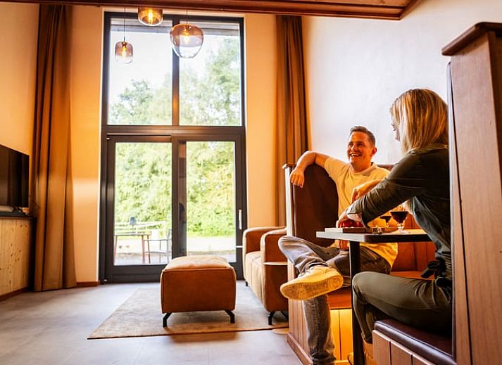 Paarden in de weide bij Vakantiehuisje in Neede, Achterhoek, omgeven door natuurlijke schoonheid.