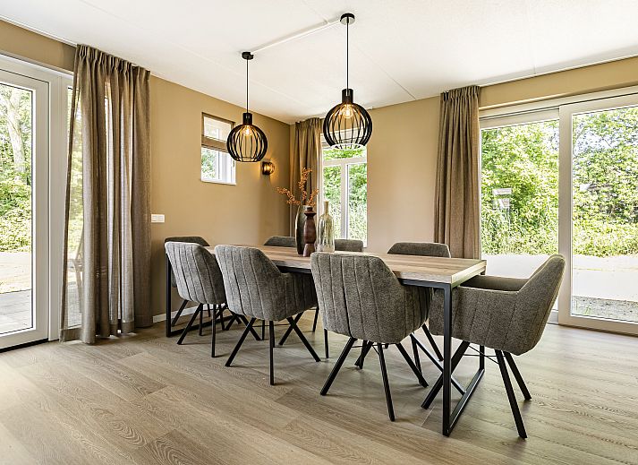 Cozy living room in Stroombroek vacation home, Braamt, with comfortable sofas and modern furnishings.