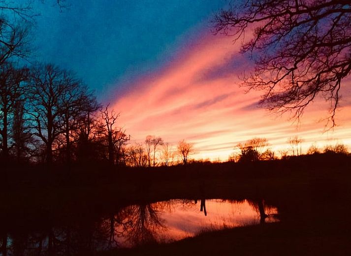 Geniessen Sie die Terrasse im Cottage in Winterswijk Brinkheurne, einem charmanten Ferienhaus im gruenen Achterhoek, Gelderland.