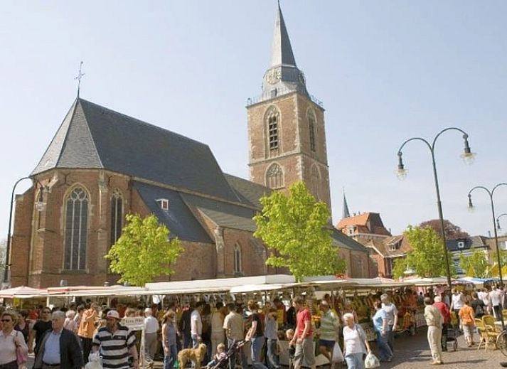 Attractive bedroom in Holiday home in Winterswijk Kotten, with beautiful floral wallpaper in Gelderland.
