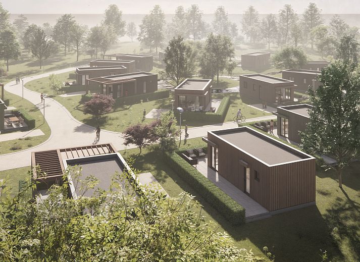 Chalet in Olburgen met moderne veranda, gelegen in de groene Achterhoek, Gelderland.