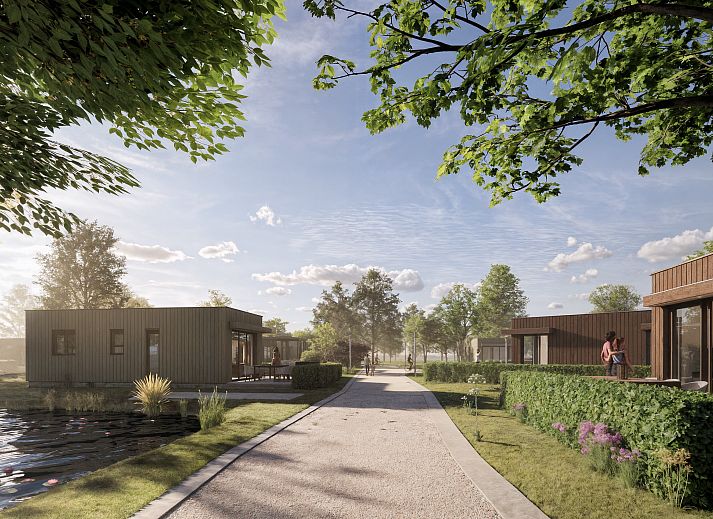 Chalet in Olburgen met moderne veranda, gelegen in de groene Achterhoek, Gelderland.