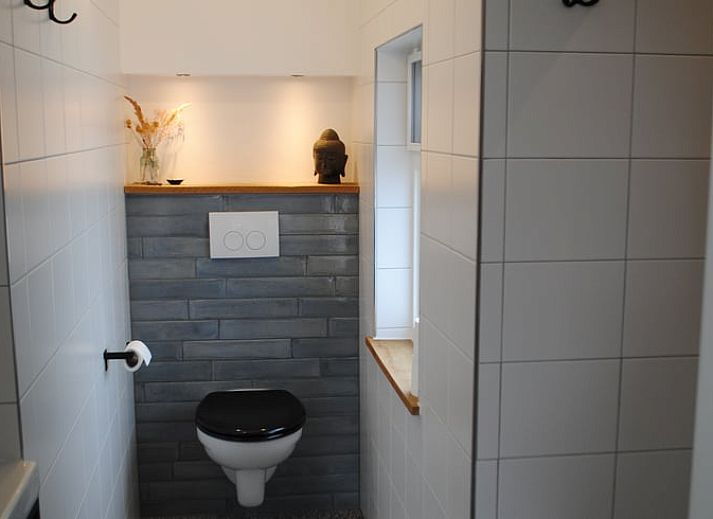 Terrasse mit bequemen Stuehlen im Ferienhaus in Winterswijk Woold, ideal zum Entspannen in Achterhoek, Gelderland.