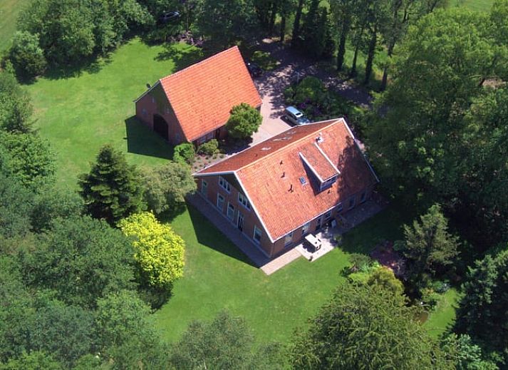 Aerial photo of Holiday home in Winterswijk Corle, located in the green nature of Achterhoek, Gelderland.
