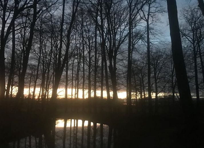 Kueche des Ferienhauses in Voorstonden, Gemeinde Brummen, im Gelderse Vallei, Gelderland, mit stilvollen offenen Regalen und moderner Ausstattung.