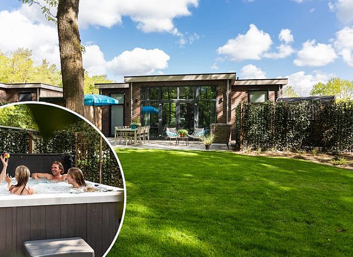 Beekhoeve 4 persons Wellness with garden and jacuzzi in Beekbergen, Veluwe, vacation home with luxury amenities.