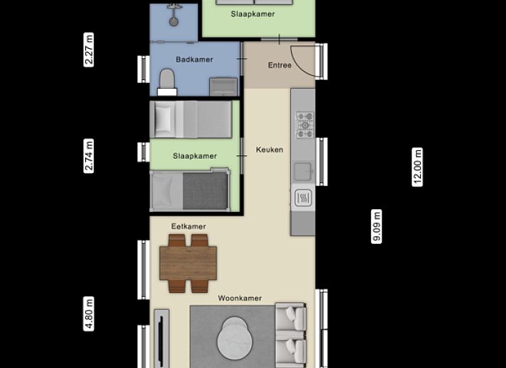 Module Wood 5 personen vakantiehuis in Ede Veluwe met houten gevel en terras in bosrijke omgeving.