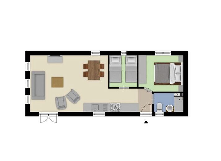 Holiday home 4 persons in Ede, Veluwe, Gelderland with views of pond and surrounding nature.