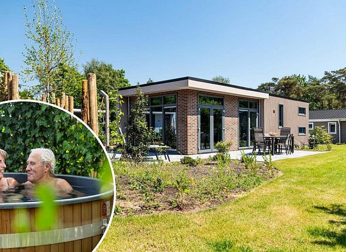 Modul Spezial 6 Personen Wellness in Ede, Veluwe mit Whirlpool und gruenem Garten.