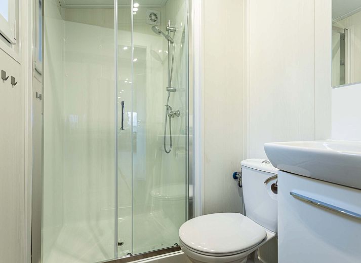 Modern bathroom in vacation home Luna, Ede, Veluwe, with shower and toilet.