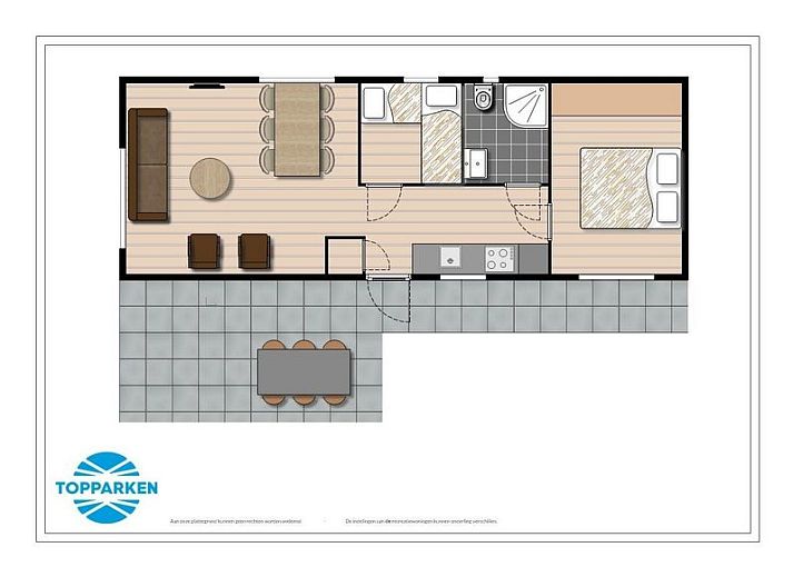 Holiday Home 4 personen in Ede, Veluwe, Gelderland met gezellig terras en groene omgeving.