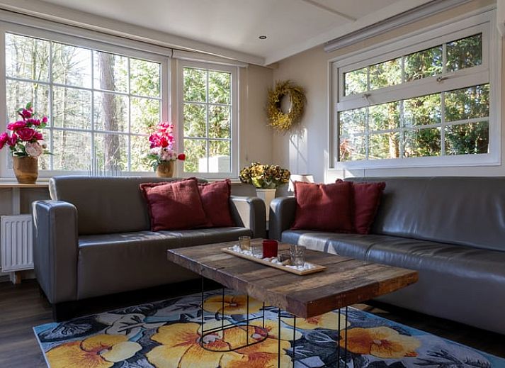 Bright living space in Holiday Home in Emst, Gelderland, with comfortable sofas.