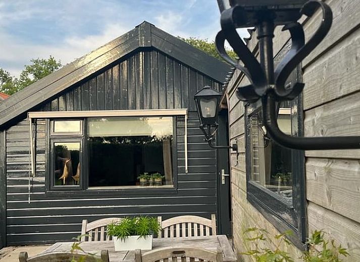 Ruim grasveld bij Vakantiehuisje in Ermelo, Veluwe, Gelderland, omringd door bomen en natuur voor een ontspannen verblijf.