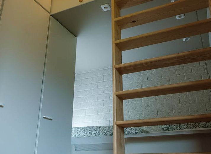 Enjoy a relaxed breakfast on the terrace of Huisje in Ermelo, a cozy vacation home in the Veluwe, Gelderland.