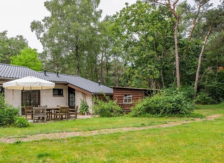 Huisje in Ermelo, een gezellig vakantiehuis op de Veluwe in Gelderland, omgeven door groene natuur en rustgevende bossen.