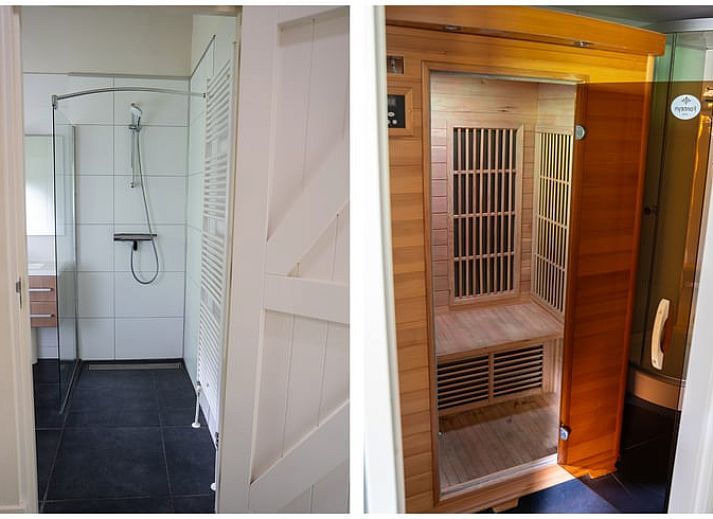 Dining area overlooking nature in Cottage in Ermelo, vacation home in Veluwe, Gelderland.