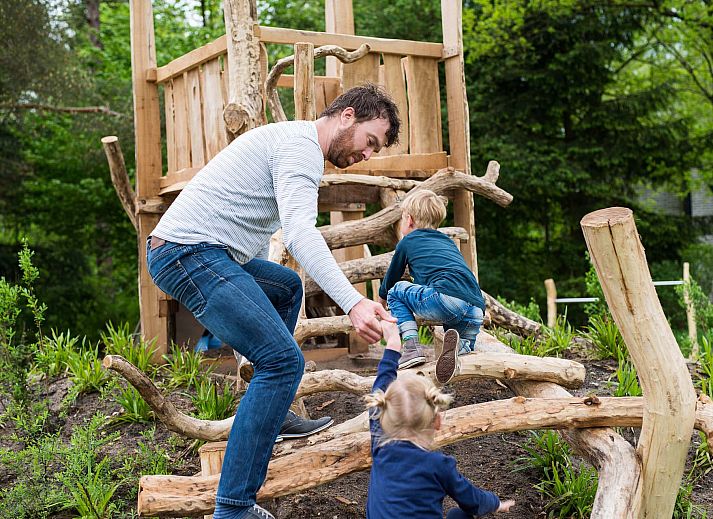 Vrijstaande woning in Hoenderloo op de Veluwe, Gelderland, omgeven door groene natuur en bloeiende planten, ideaal vakantiehuis voor rustzoekers.