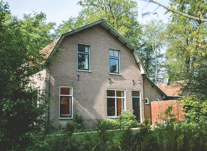 Gezellige woonkamer in Vakantiehuis in Hoenderloo, Veluwe, Gelderland met warme inrichting.
