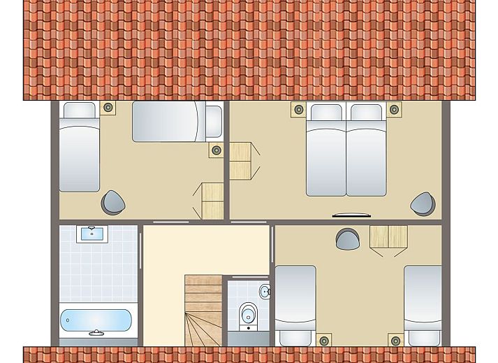 Miggelenberg 8-person bungalow in Hoenderloo, Veluwe, Gelderland with green surroundings.