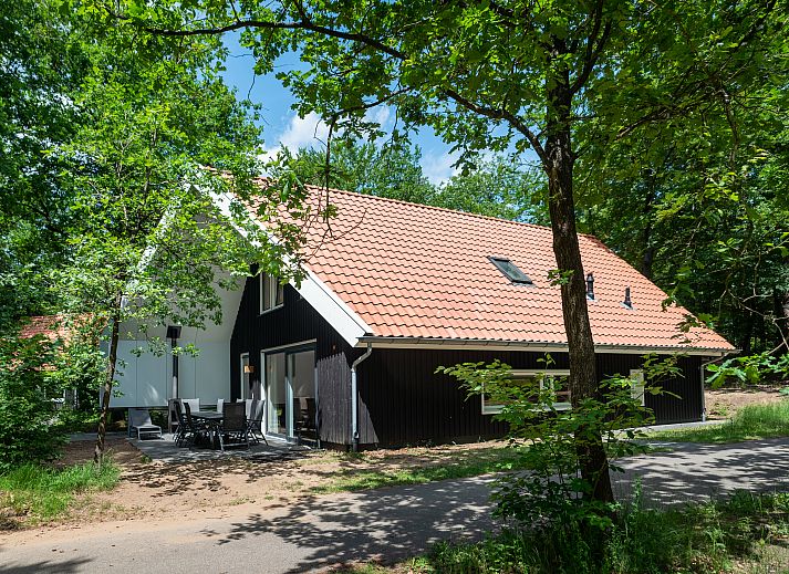 Miggelenberg Bungalow in Hoenderloo, Veluwe mit grosser Veranda und gruener Umgebung.