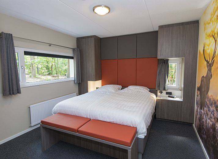 Miggelenberg Bungalow in Hoenderloo, Veluwe mit grosser Veranda und gruener Umgebung.