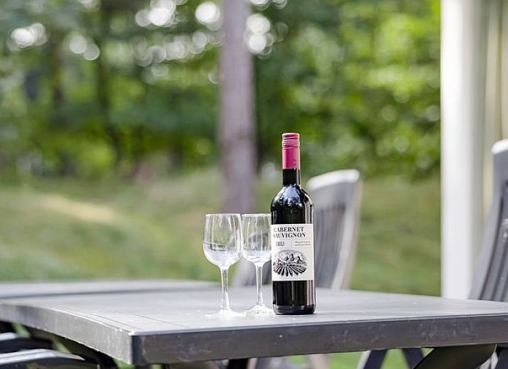 Open keuken en ruime zithoek in Miggelenberg 8-persoons bungalow 8C, Hoenderloo, Veluwe.