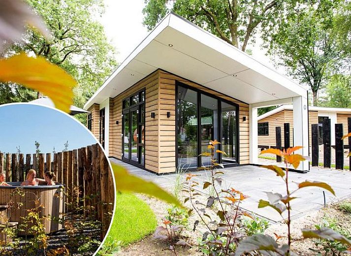 Silva 5 Personen Wellness-Ferienhaus mit Whirlpool in Garderen, Veluwe, Gelderland, umgeben von Natur.