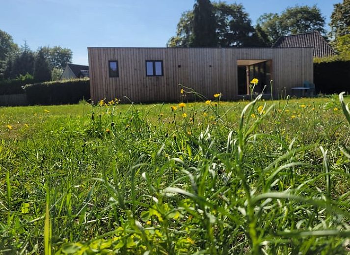 Cozy entrance to cottage in Elspeet with wooden details, Veluwe, Gelderland.