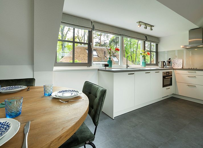 Aussentisch im Ferienhaus Sprielderbosch 26 De Beuk in Putten, Veluwe, ideal fuer Mahlzeiten im Freien.