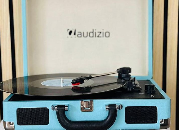 Gemuetlicher Innenbereich des Ferienhauses in Putten, Veluwe, Gelderland, mit moderner Einrichtung und Blick auf den gruenen Garten.