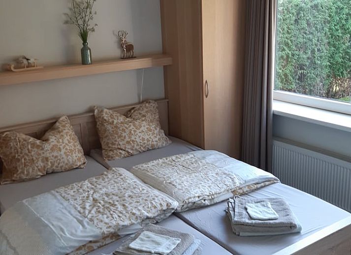 Cozy table set on terrace of vacation home in Putten, Veluwe, Gelderland.