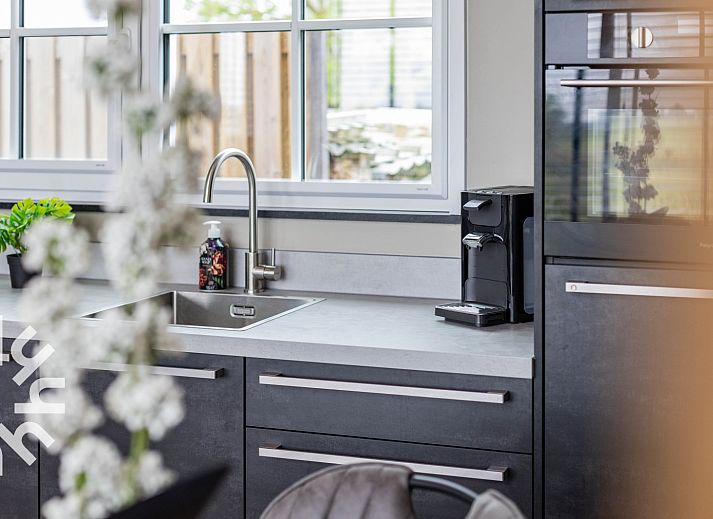 Moderne keuken in vakantiehuis DG1461 in Wezep, Veluwe, Gelderland met stijlvolle inrichting.