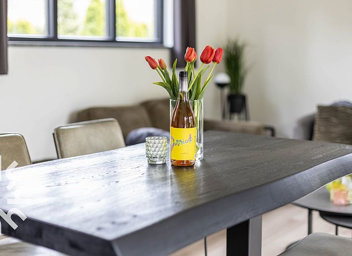 DG814 Ferienhaus in Voorthuizen, Veluwe mit modernem Aussenbereich und gruenem Garten.