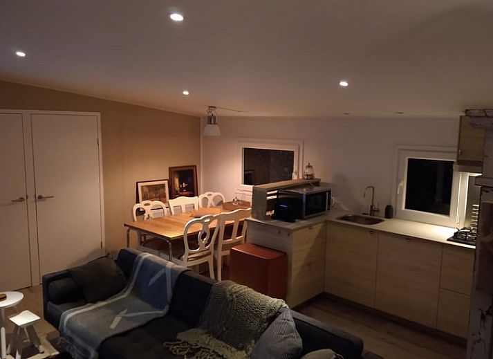 Entspannen Sie sich auf der Terrasse des Ferienhauses in Voorthuizen, Veluwe, Gelderland, umgeben von gruener Natur und ruhiger Umgebung.