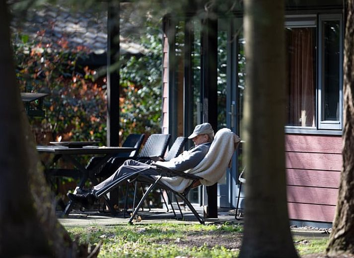 Binnenruimte van Vakantiehuis in Voorthuizen, Veluwe. Gezellige woonkamer met veel lichtinval, ideaal voor ontspanning.