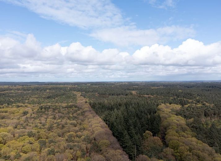 Gemuetliches Wohnzimmer im Ferienhaus in Voorthuizen, Veluwe, Gelderland, mit bequemen Stuehlen und modernen Moebeln.